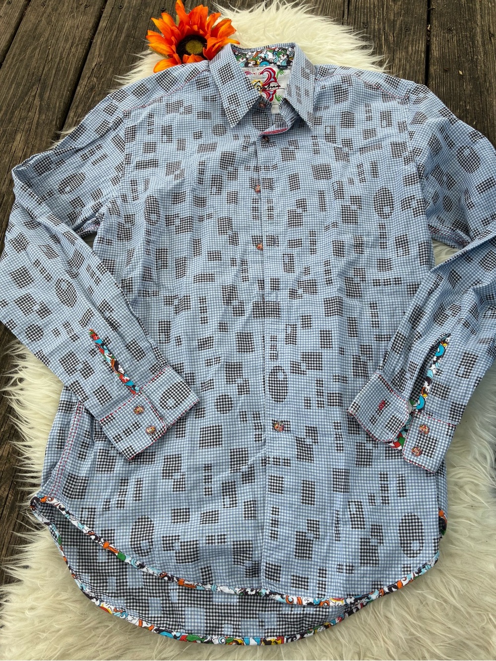 🌺like new Robert Graham button down long sleeve Collar Shirt 🌺 - Picture 3 of 7